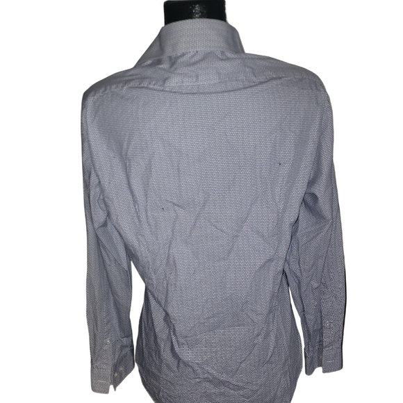 Calvin klein Blue and White Patterned Slim Fit Shirt M - Picture 4 of 5